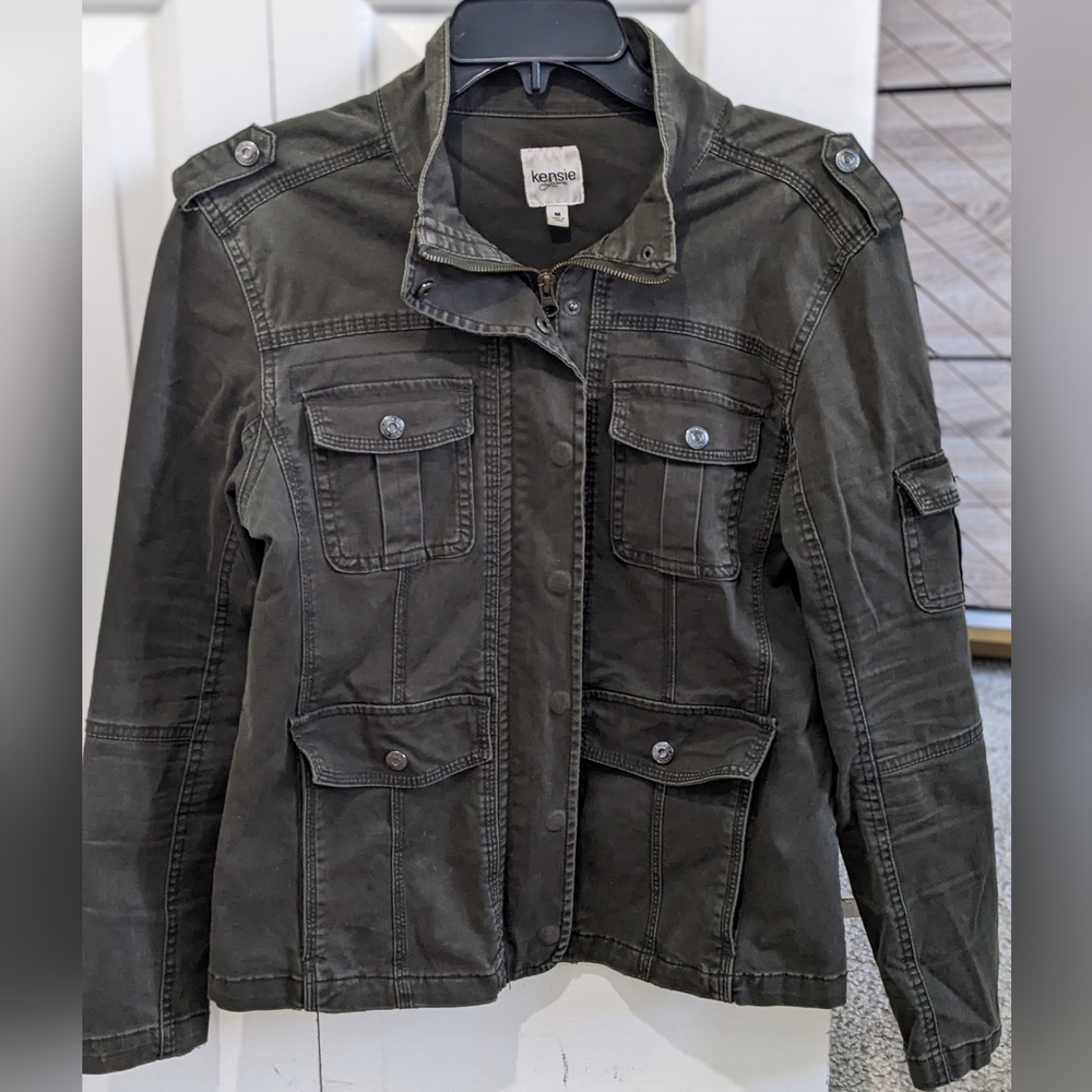 Kensie Women's Dark Green Utility Jacket, M